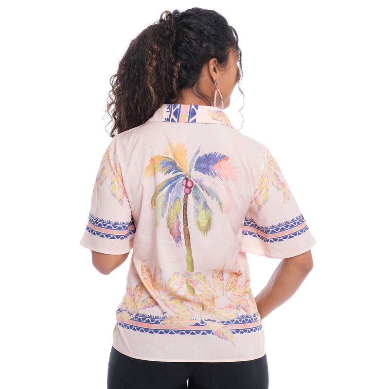 Blusa Floral Feminina Manga Curta Tropiluna