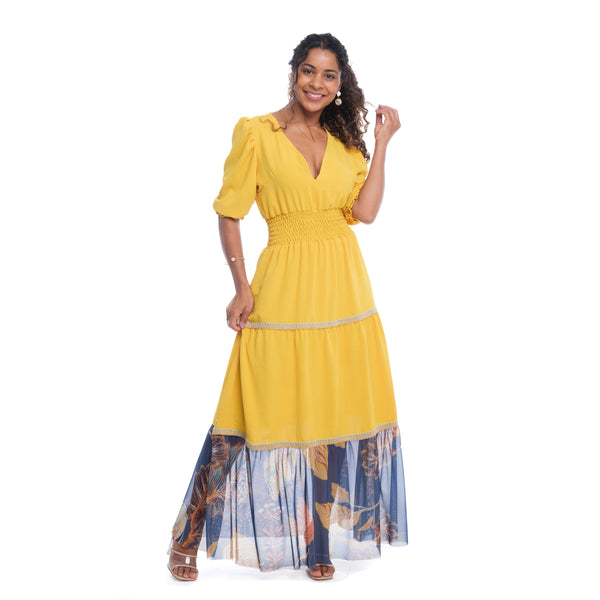 Vestido Longo Casual Yvór Amarelo