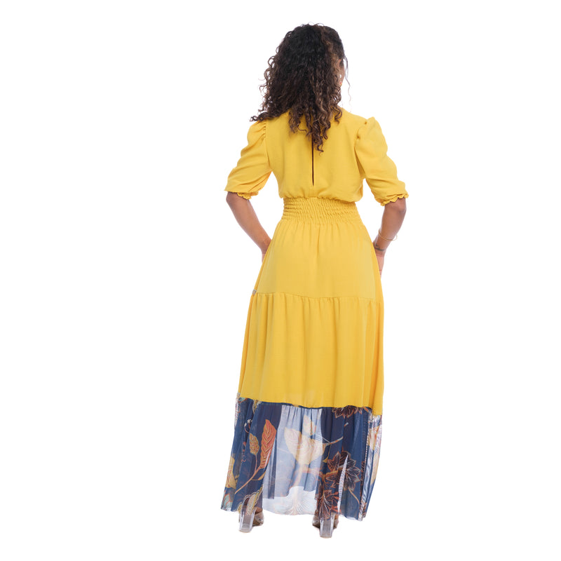 Vestido Longo Casual Yvór Amarelo