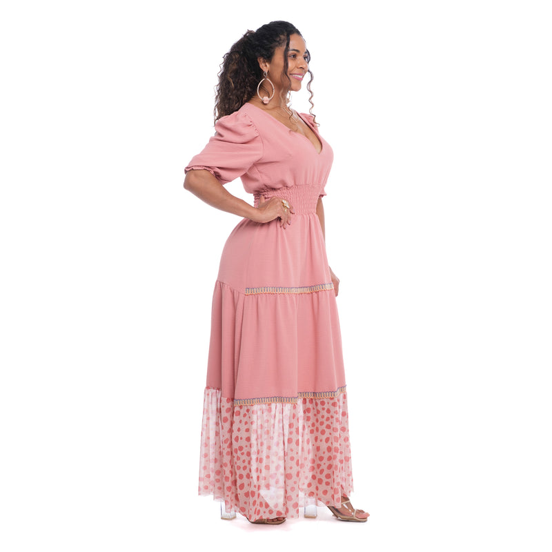 Vestido Longo Casual Yvór Rosé